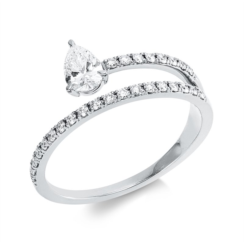Ring    aus 750/-18 Karat Weißgold mit 28 Diamanten 0