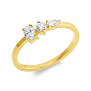 Ring    aus 750/-18 Karat Gelbgold mit 3 Diamanten 0