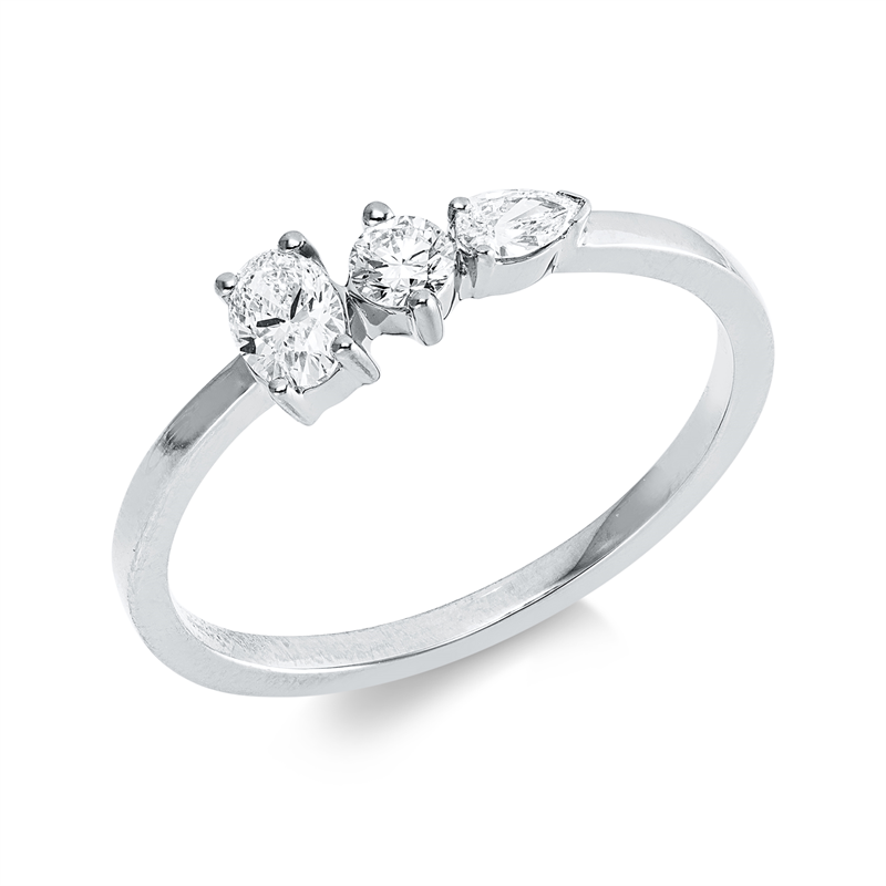 Ring    aus 750/-18 Karat Weißgold mit 3 Diamanten 0