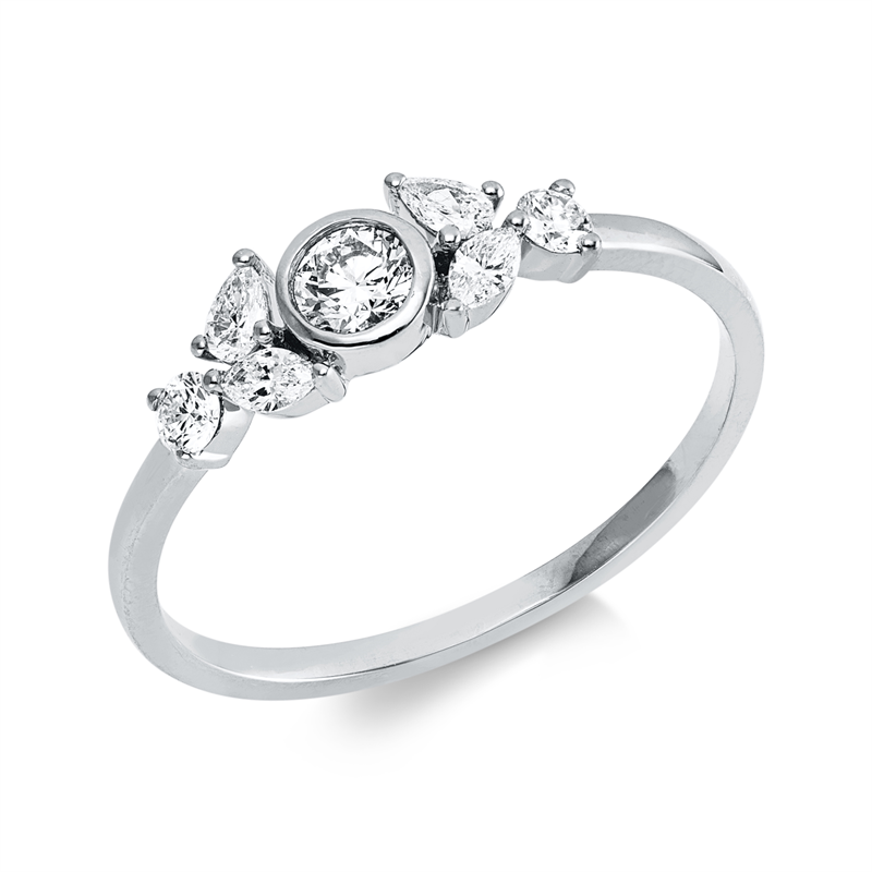 Ring    aus 750/-18 Karat Weißgold mit 7 Diamanten 0