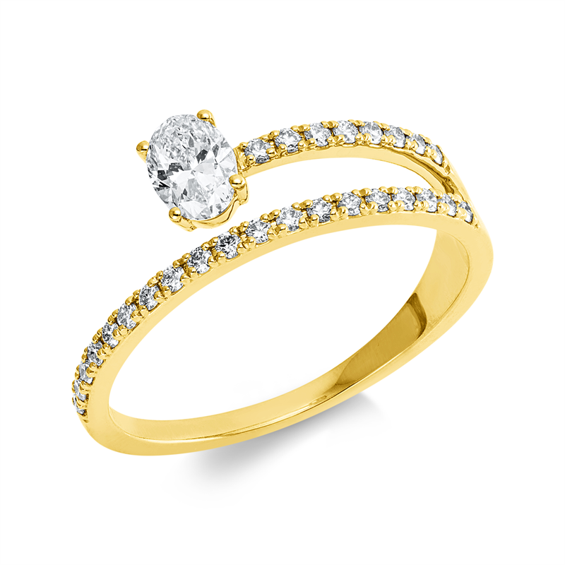 Ring    aus 750/-18 Karat Gelbgold mit 28 Diamanten 0