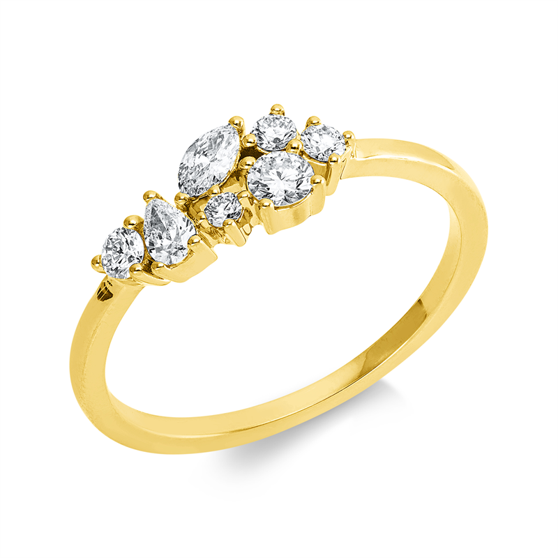 Ring    aus 750/-18 Karat Gelbgold mit 7 Diamanten 0
