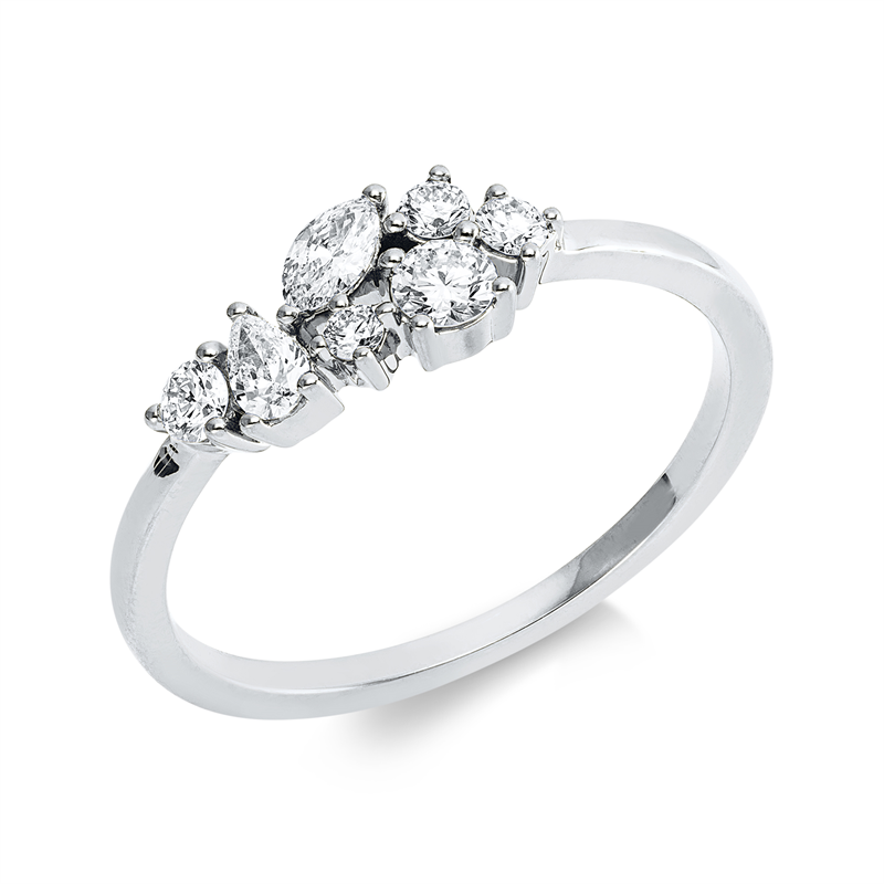 Ring    aus 750/-18 Karat Weißgold mit 7 Diamanten 0