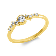 Ring    aus 750/-18 Karat Gelbgold mit 9 Diamanten 0