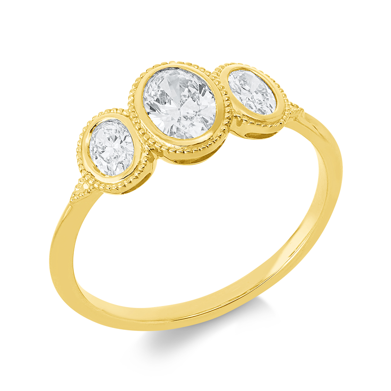 Ring    aus 750/-18 Karat Gelbgold mit 3 Diamanten 0