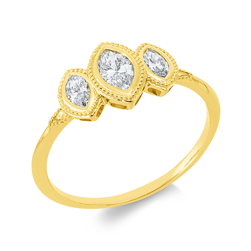 Ring    aus 750/-18 Karat Gelbgold mit 3 Diamanten 0