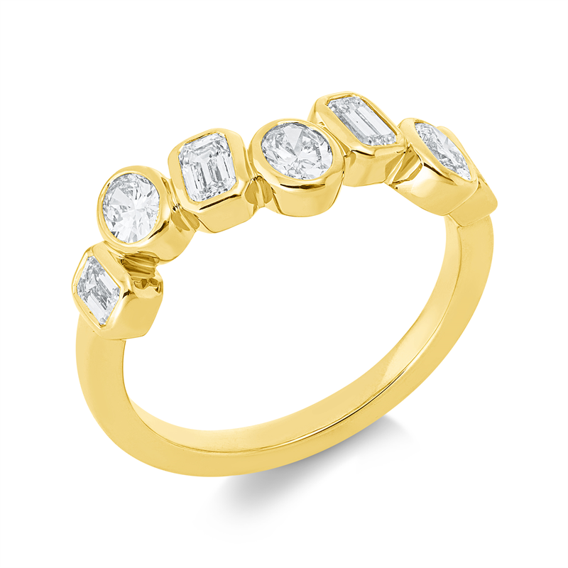 Ring    aus 750/-18 Karat Gelbgold mit 7 Diamanten 1