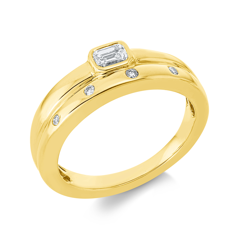 Ring    aus 750/-18 Karat Gelbgold mit 5 Diamanten 0