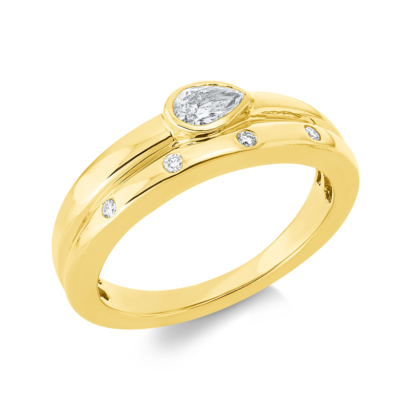 Ring    aus 750/-18 Karat Gelbgold mit 5 Diamanten 0