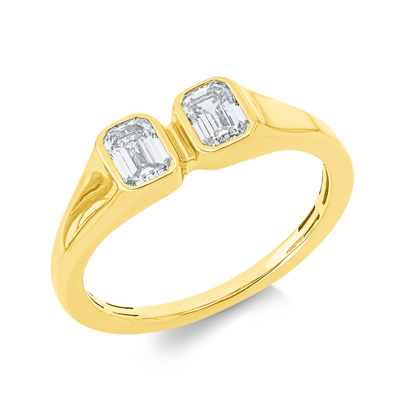 Ring    aus 750/-18 Karat Gelbgold mit 2 Diamanten 0
