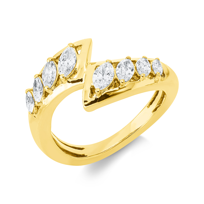Ring    aus 750/-18 Karat Gelbgold mit 8 Diamanten 0
