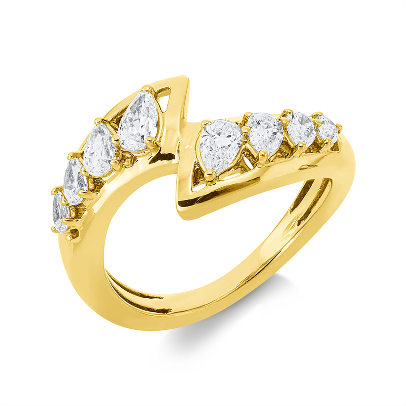 Ring    aus 750/-18 Karat Gelbgold mit 8 Diamanten 0
