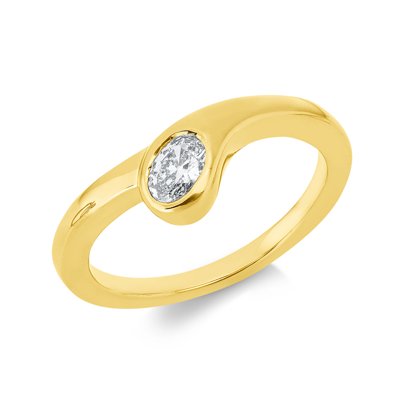 Ring    aus 750/-18 Karat Gelbgold mit 1 Diamant 0
