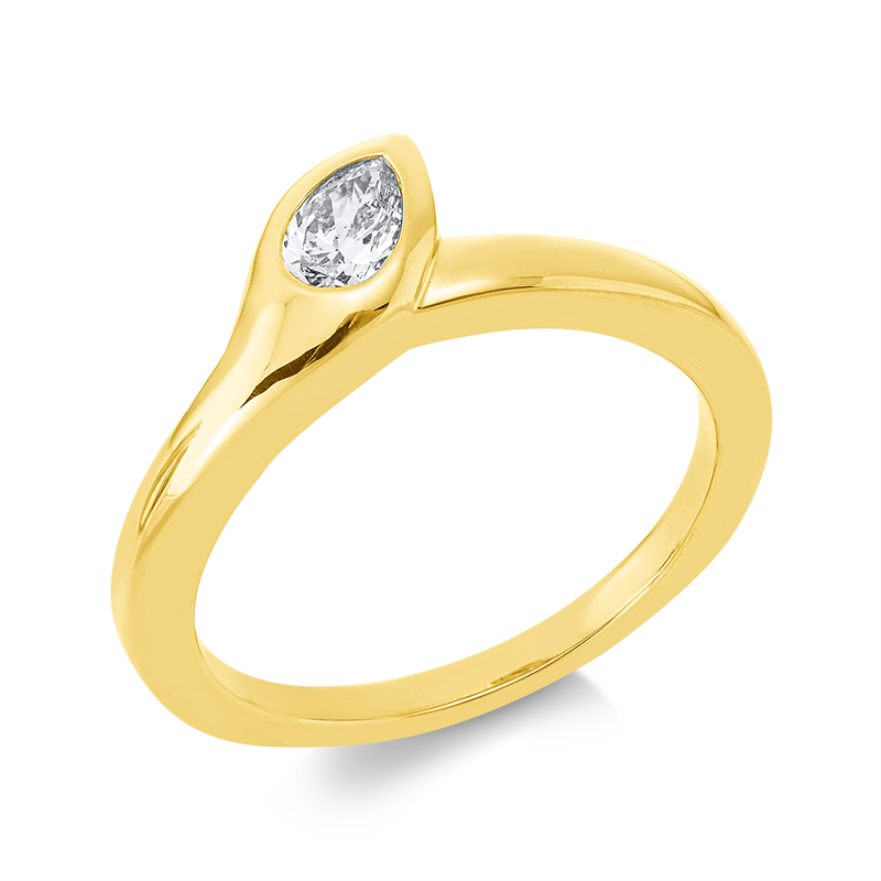 Ring    aus 750/-18 Karat Gelbgold mit 1 Diamant 0