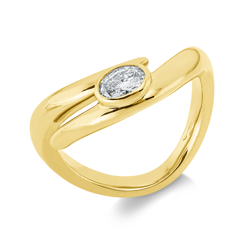Ring    aus 750/-18 Karat Gelbgold mit 1 Diamant 0