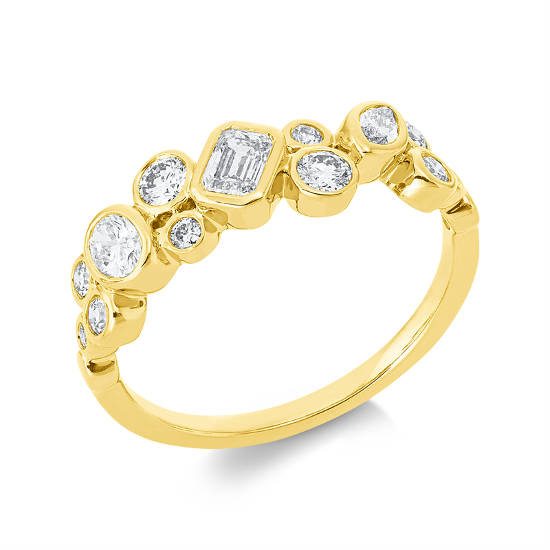 Ring    aus 750/-18 Karat Gelbgold mit 13 Diamanten 0