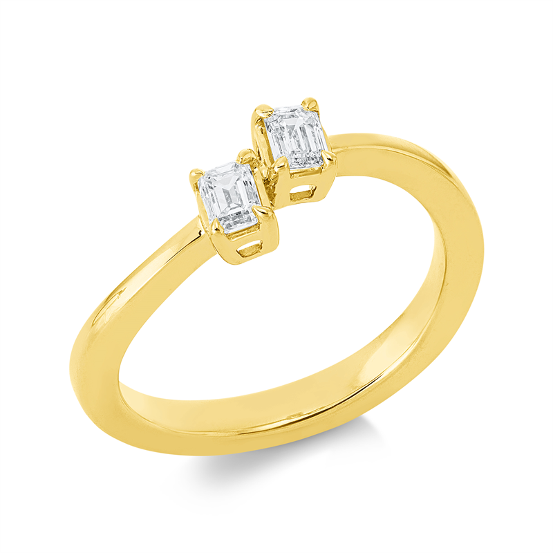 Ring    aus 750/-18 Karat Gelbgold mit 2 Diamanten 0