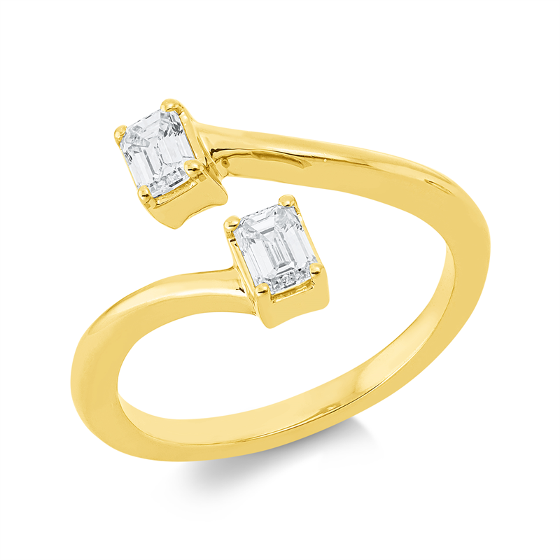 Ring    aus 750/-18 Karat Gelbgold mit 2 Diamanten 0