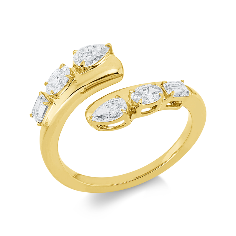 Ring    aus 750/-18 Karat Gelbgold mit 6 Diamanten 0