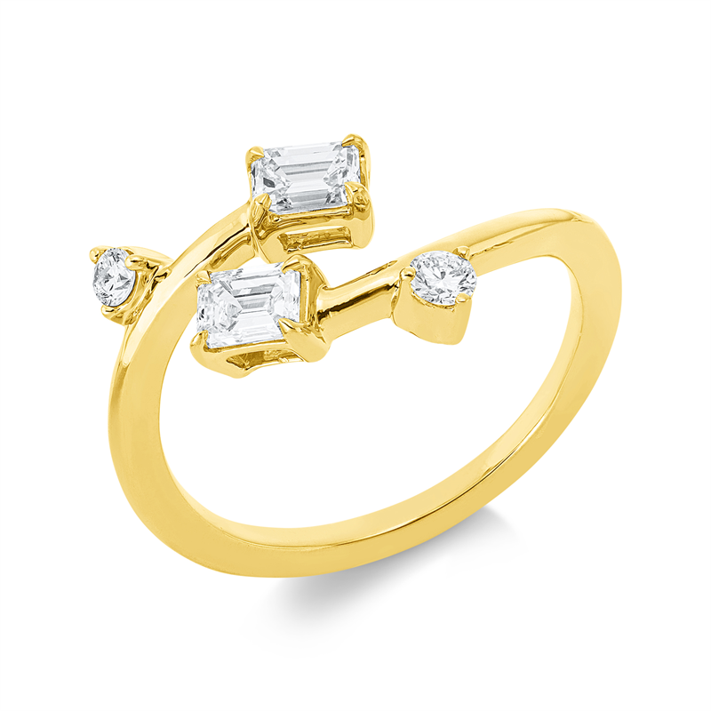 Ring    aus 750/-18 Karat Gelbgold mit 4 Diamanten 0