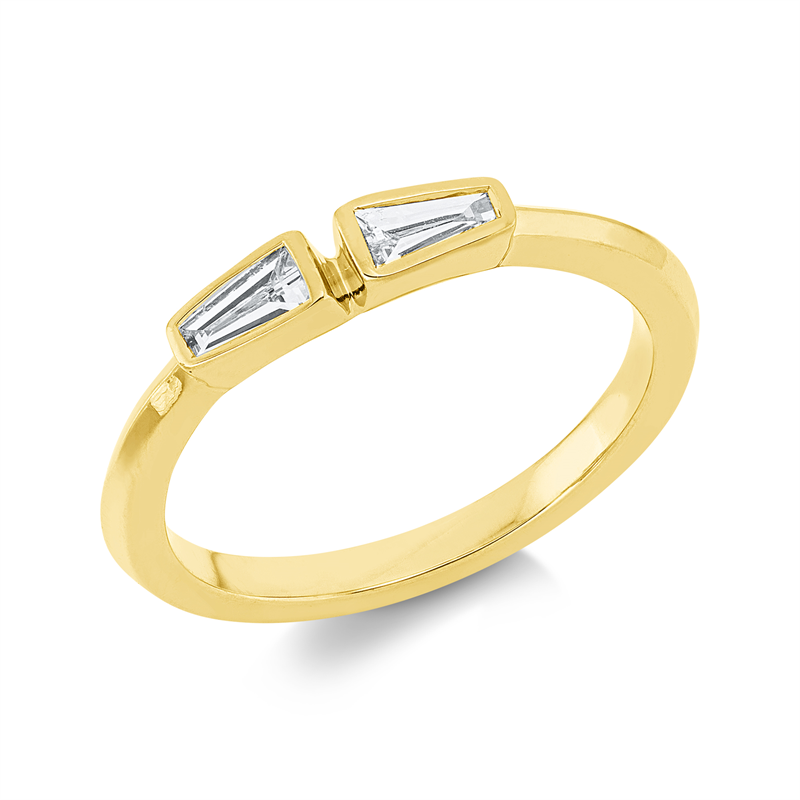 Ring    aus 750/-18 Karat Gelbgold mit 2 Diamanten 0