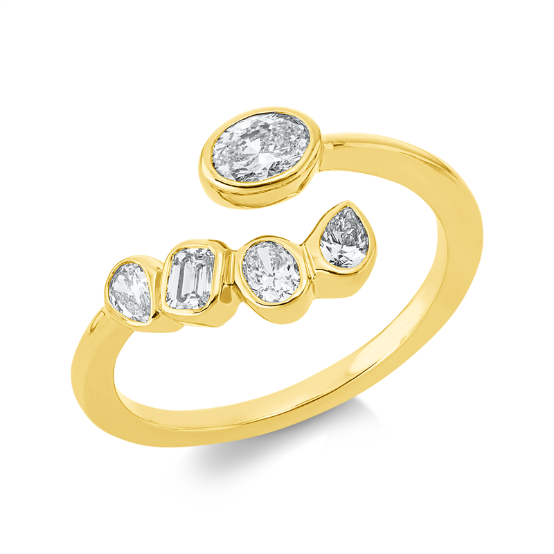 Ring    aus 750/-18 Karat Gelbgold mit 5 Diamanten 0
