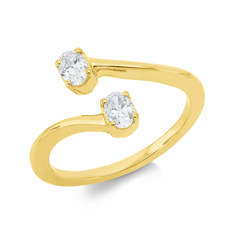 Ring    aus 750/-18 Karat Gelbgold mit 2 Diamanten 0