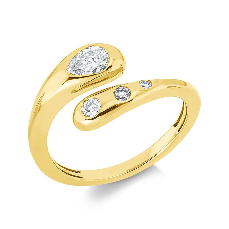 Ring    aus 750/-18 Karat Gelbgold mit 4 Diamanten 0