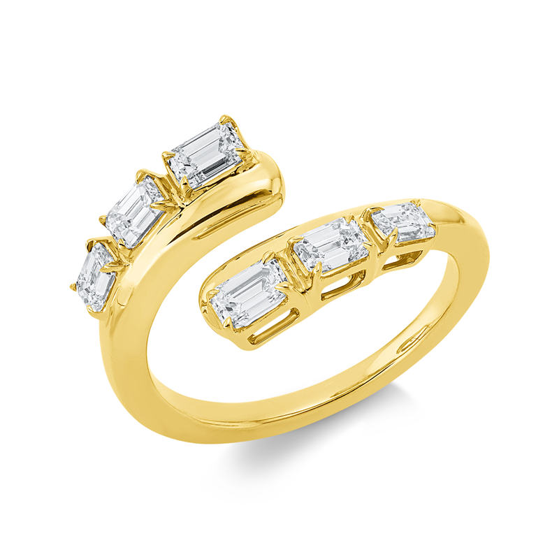 Ring    aus 750/-18 Karat Gelbgold mit 6 Diamanten 1