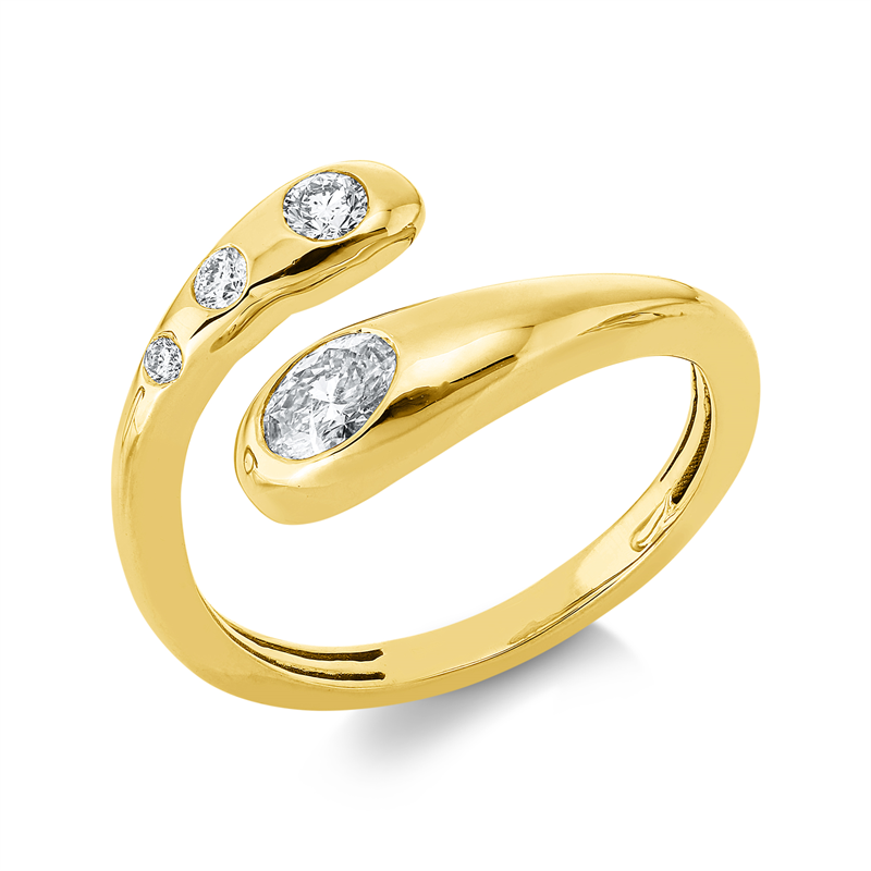 Ring    aus 750/-18 Karat Gelbgold mit 4 Diamanten 0