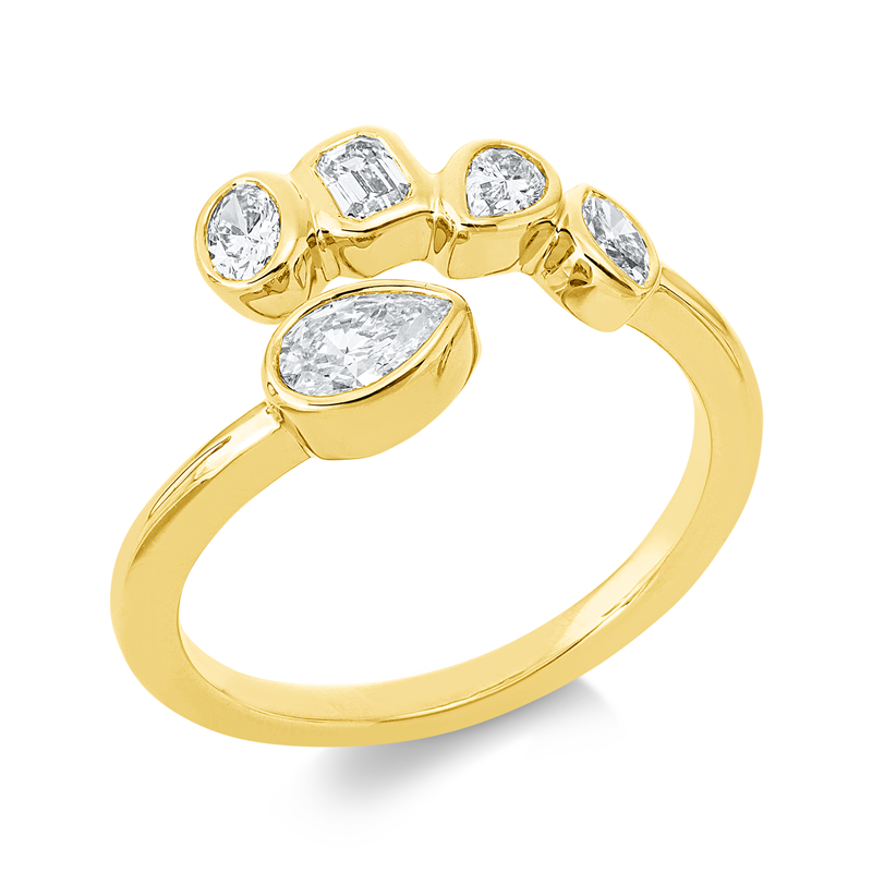 Ring    aus 750/-18 Karat Gelbgold mit 5 Diamanten 0