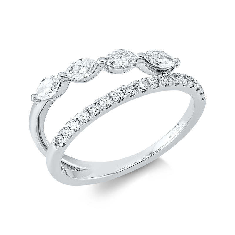 Ring    aus 750/-18 Karat Weißgold mit 21 Diamanten 0