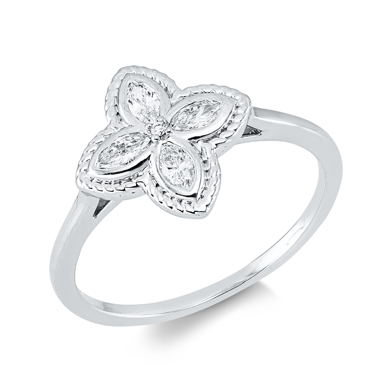 Ring    aus 750/-18 Karat Weißgold mit 5 Diamanten 0