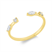 Ring    aus 750/-18 Karat Gelbgold mit 4 Diamanten 0