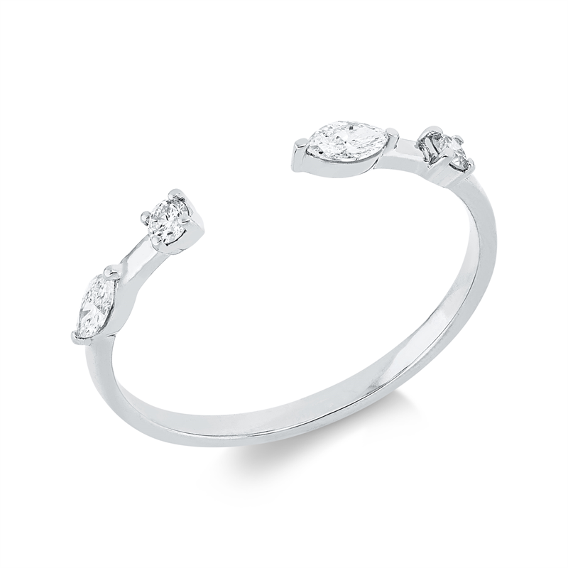 Ring    aus 750/-18 Karat Weißgold mit 4 Diamanten 0