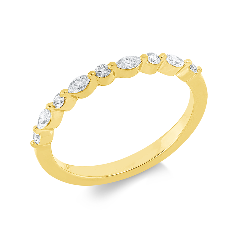 Ring    aus 750/-18 Karat Gelbgold mit 9 Diamanten 0
