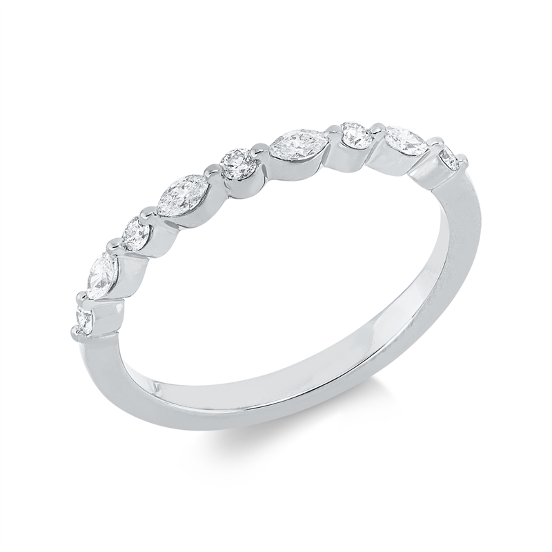 Ring    aus 750/-18 Karat Weißgold mit 9 Diamanten 0