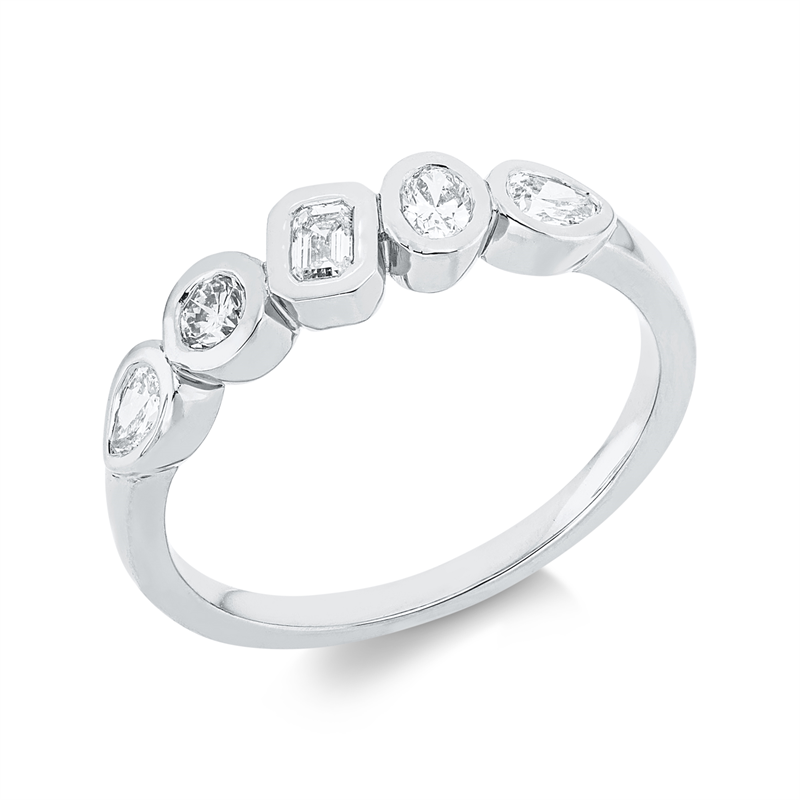 Ring    aus 750/-18 Karat Weißgold mit 5 Diamanten 0