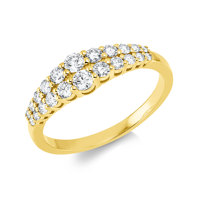 Ring    aus 750/-18 Karat Gelbgold mit 22 Diamanten 0