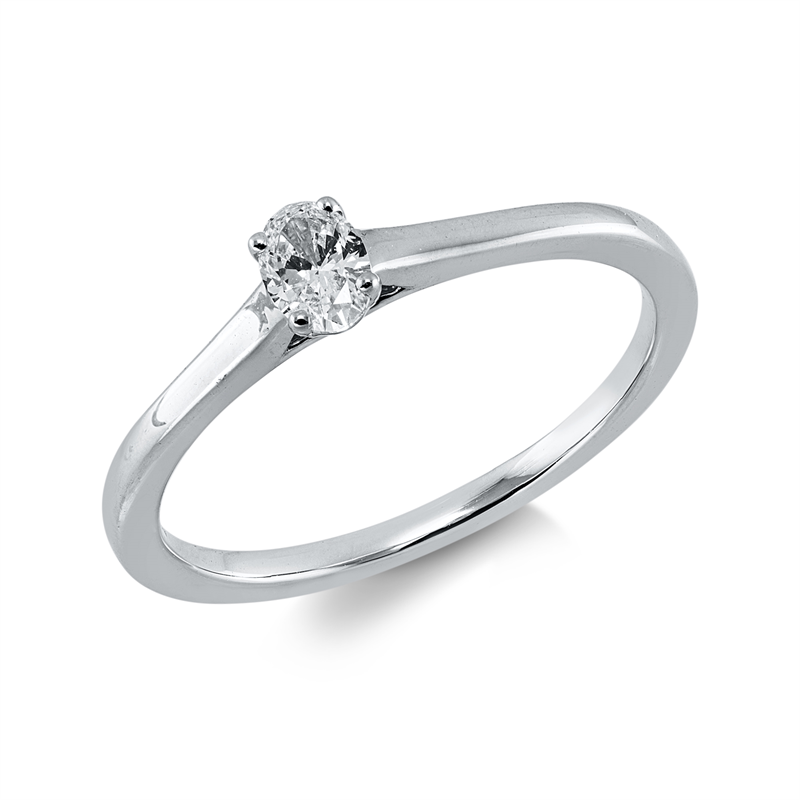 Ring    aus 750/-18 Karat Weißgold mit 1 Diamant 0