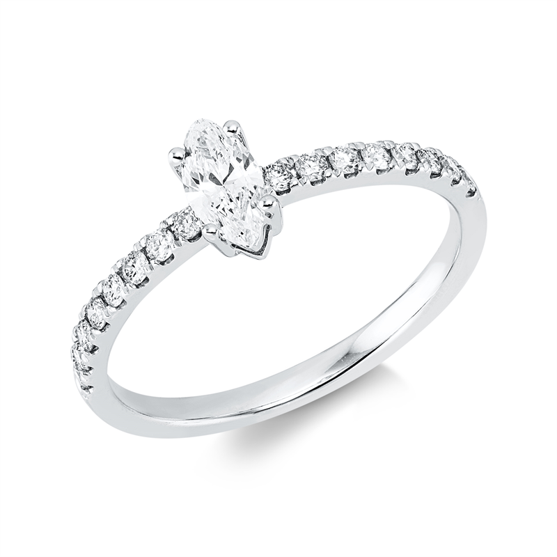 Ring    aus 750/-18 Karat Weißgold mit 17 Diamanten 0