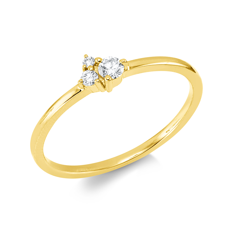 Ring    aus 750/-18 Karat Gelbgold mit 3 Diamanten 0