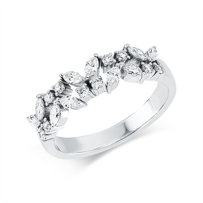 Ring    aus 750/-18 Karat Weißgold mit 20 Diamanten 0