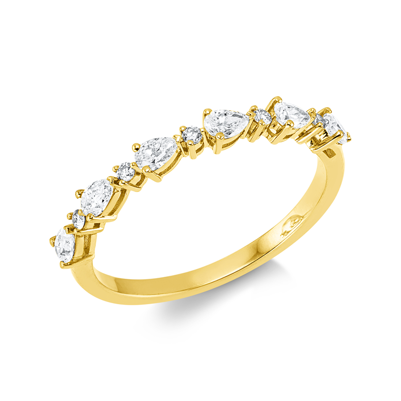 Ring    aus 750/-18 Karat Gelbgold mit 11 Diamanten 0