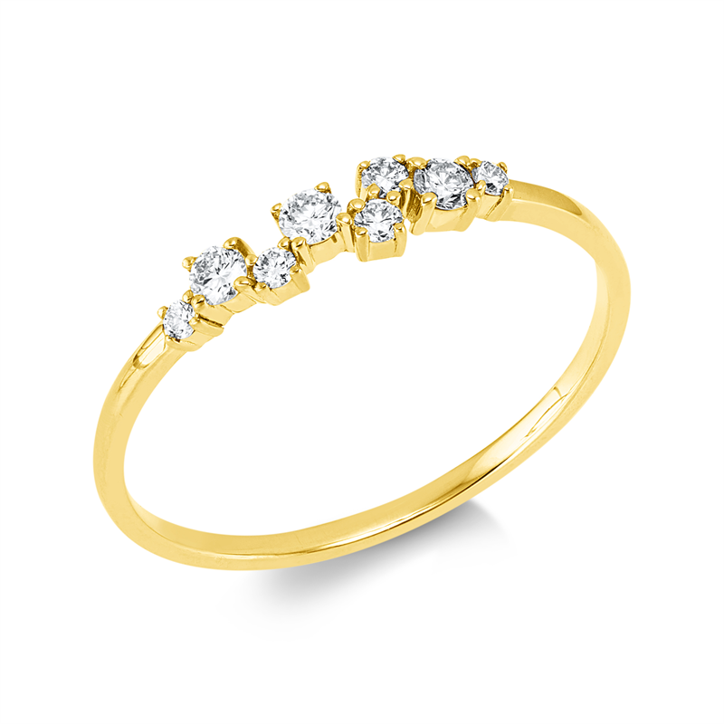 Ring    aus 750/-18 Karat Gelbgold mit 8 Diamanten 0