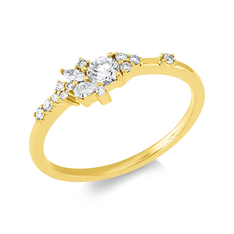Ring    aus 750/-18 Karat Gelbgold mit 15 Diamanten 0