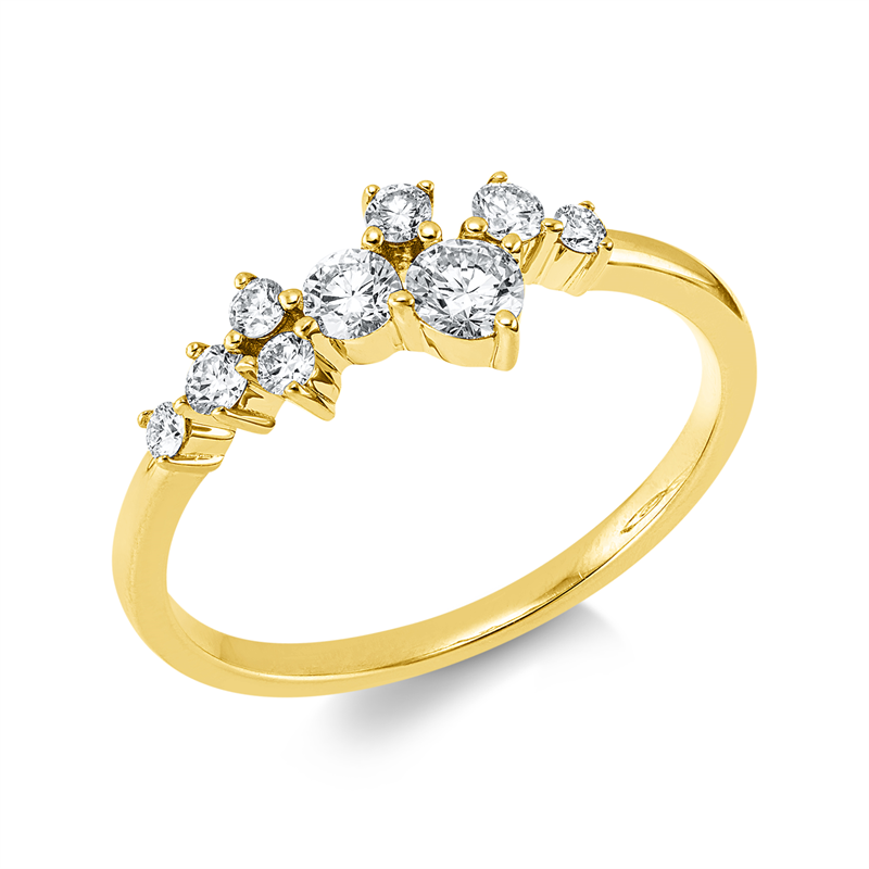 Ring    aus 750/-18 Karat Gelbgold mit 9 Diamanten 0