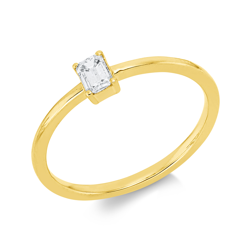 Ring    aus 750/-18 Karat Gelbgold mit 1 Diamant 0
