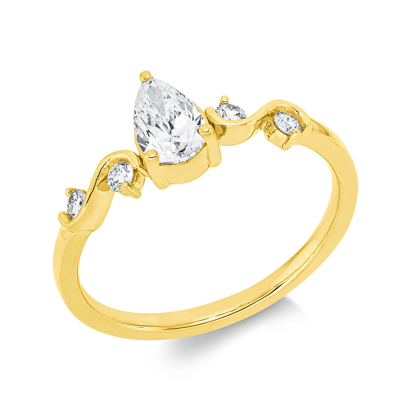 Ring    aus 750/-18 Karat Gelbgold mit 5 Diamanten 0