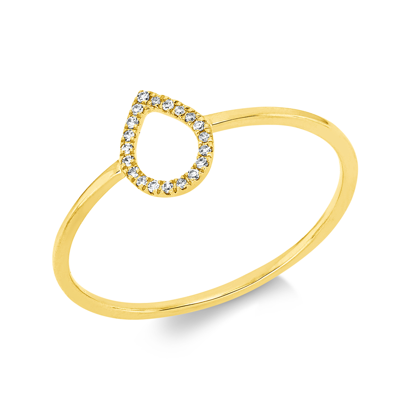 Ring    aus 750/-18 Karat Gelbgold mit 20 Diamanten 0